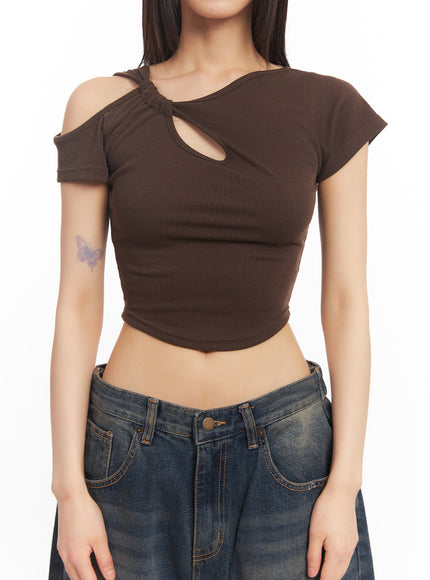 Asymmetric Cut-Out Crop Top IY502