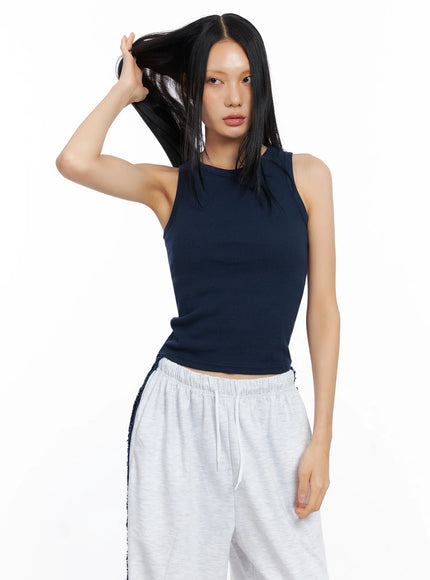 Ribbed Sleeveless Crop Top CO517