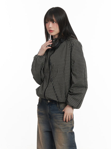 Checkered Hooded Windbreaker Jacket CF519