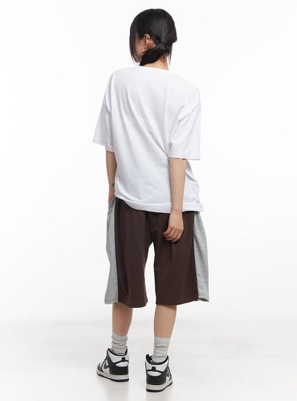 Dual-Tone Baggy Sweatshorts CY512