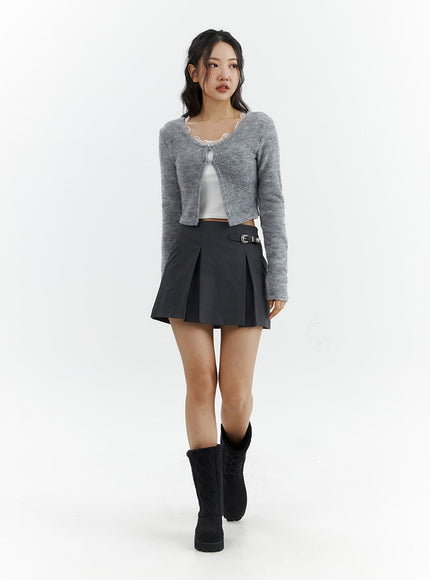 gray-pleated-belted-mini-skirt-cj423