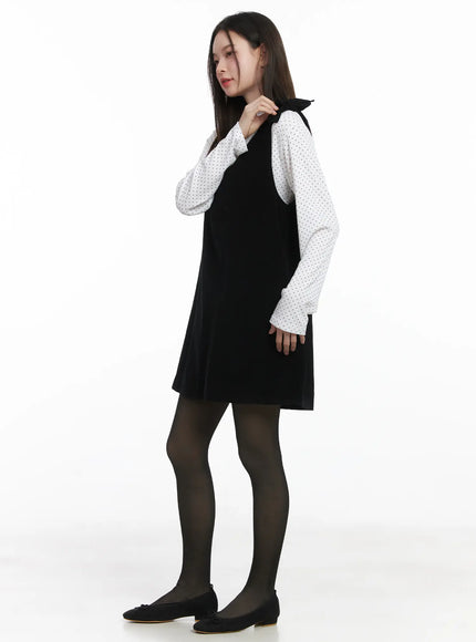 velvet-bow-detail-mini-dress-cj506