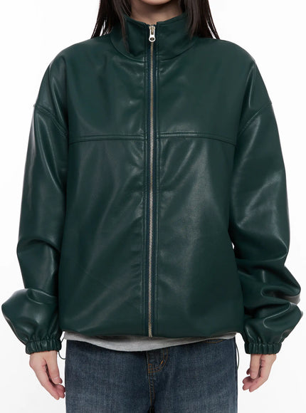 Oversized Faux-Leather Jacket CN511