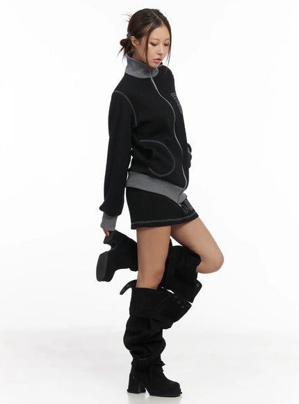 two-tone-waffle-knit-skirt-cj512