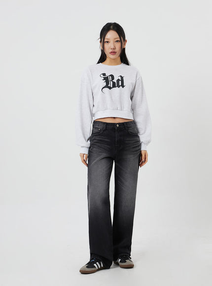 Graphic Cropped Sweatshirt CF327