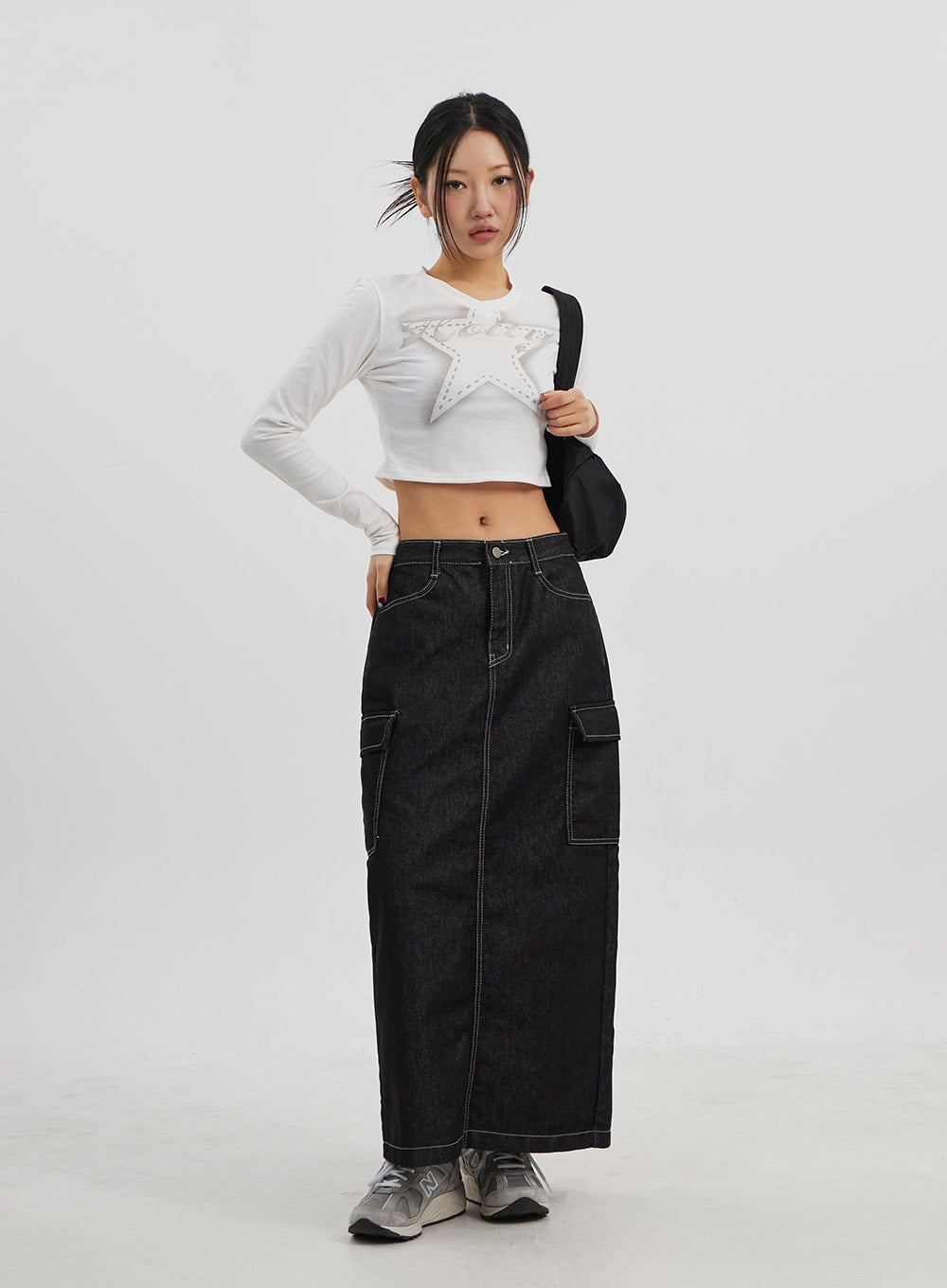 Star Long Sleeve Cropped Top CJ330