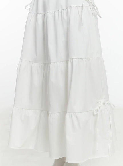 Elegant Ribbon Maxi Skirt F502