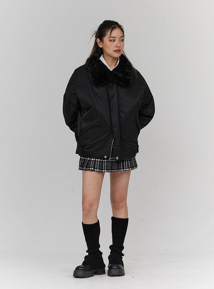 Faux Collar Puffer Jacket Unisex CN23