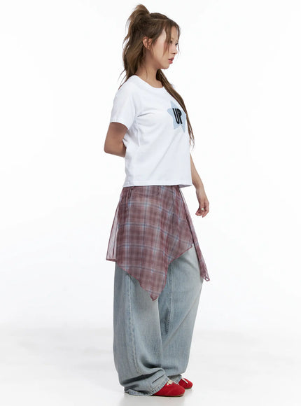 plaid-mesh-layered-wrap-midi-skirt-cl511