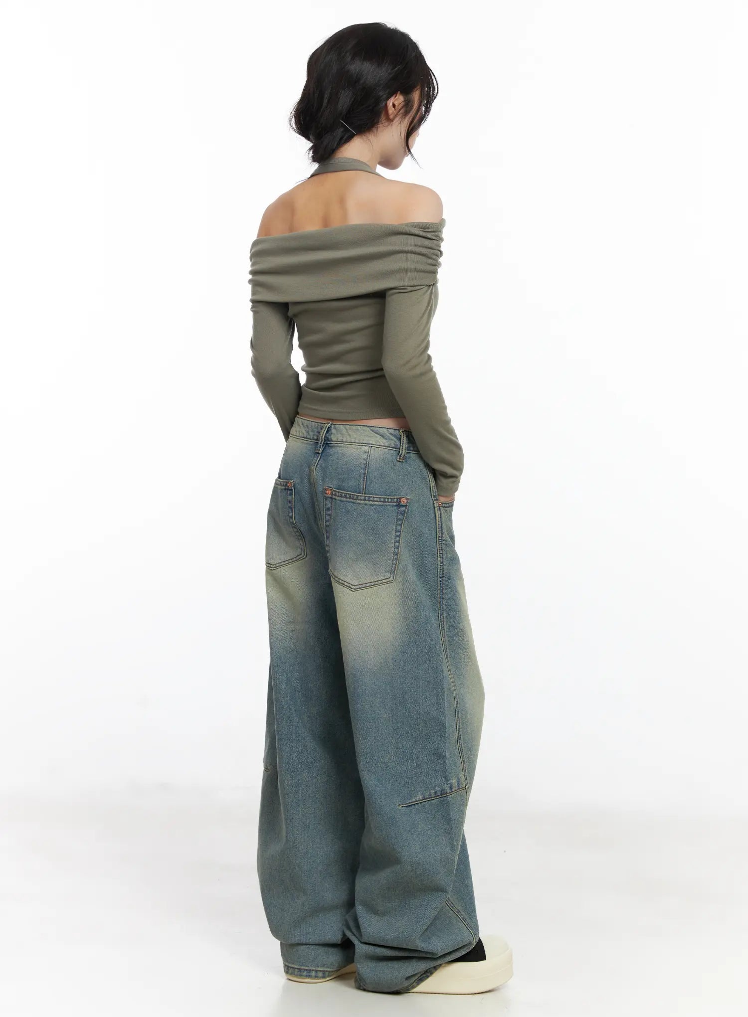 halter-shirred-off-shoulder-top-cj526