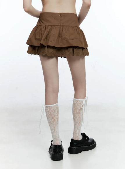 tiered-lace-hem-mini-skirt-cg511