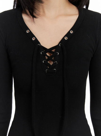 ribbed-lace-up-bodycon-mini-dress-cd508