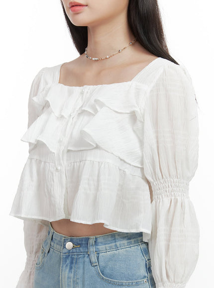 square-neck-button-ruffle-blouse-os423