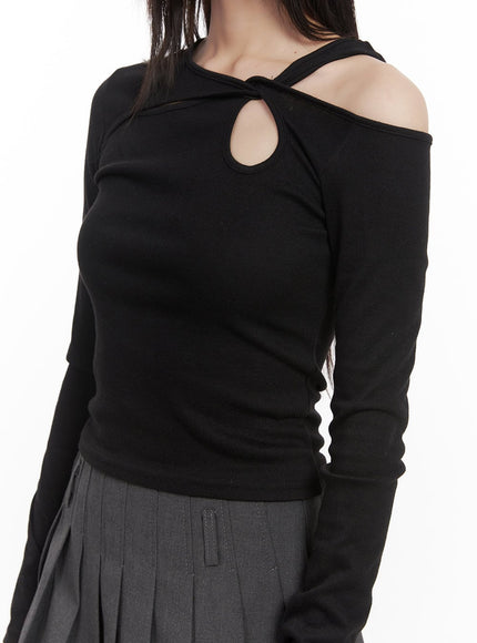 slim-fit-twist-cut-out-long-sleeve-top-cj528