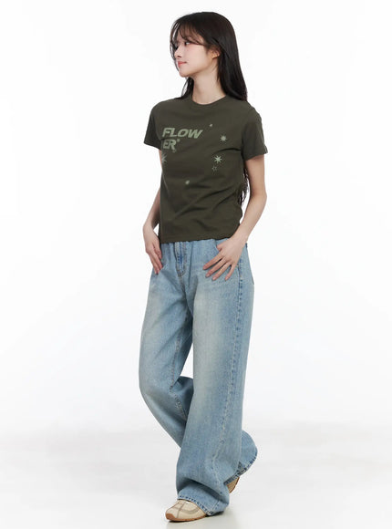 Graphic Print Crewneck T-Shirt CM527