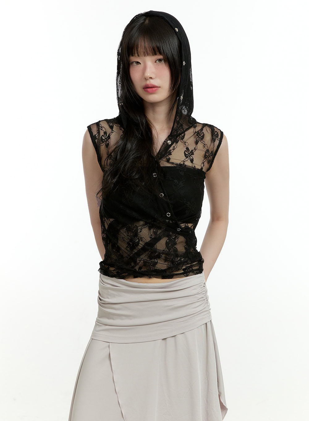 see-through-buttoned-sleeveless-hoodie-top-cl426