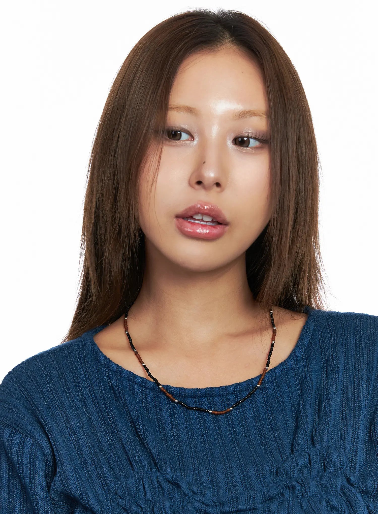 brown-beaded-choker-necklace-co513