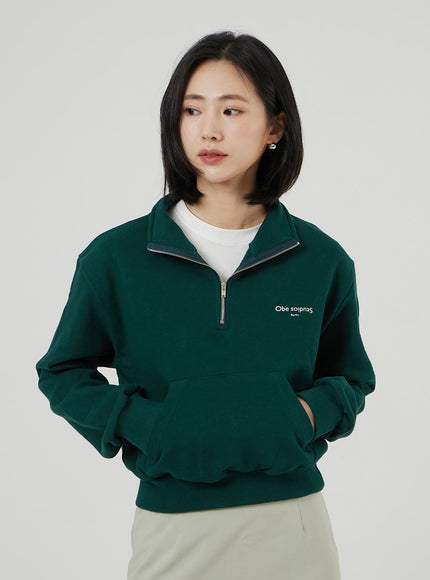 Cropped Half Zip-Up OF313