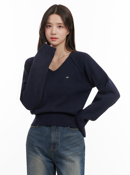 Comfort V-Neck Crop Sweater IJ510