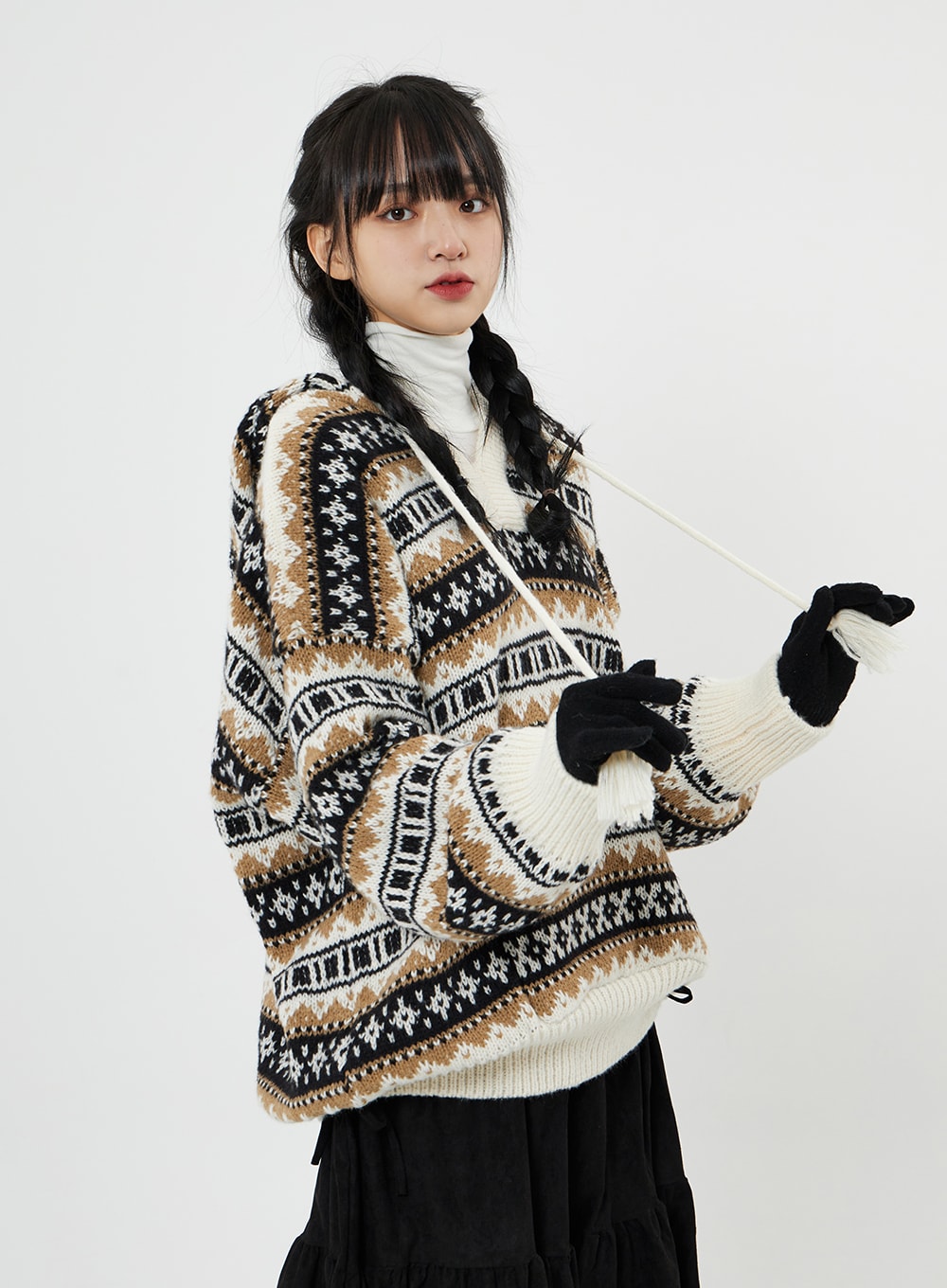 Long Hooded Knit BN01