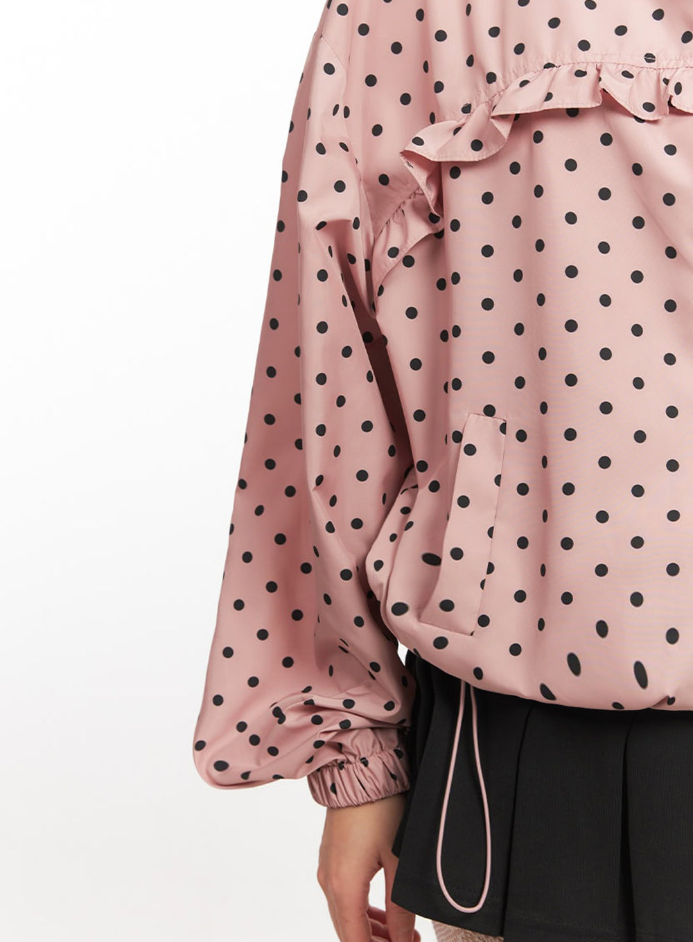 polka-dot-hooded-nylon-jacket-ia525