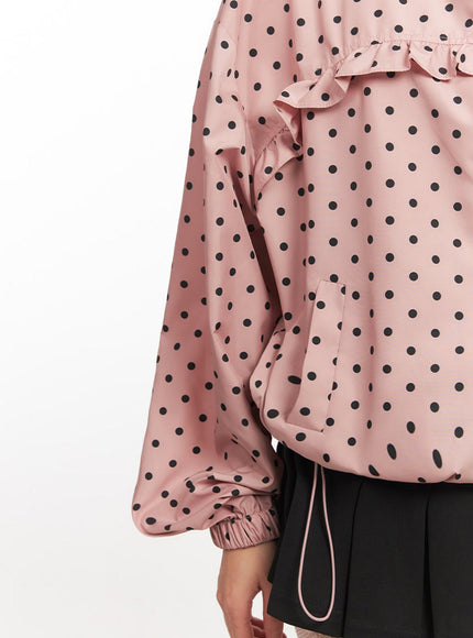polka-dot-hooded-nylon-jacket-ia525
