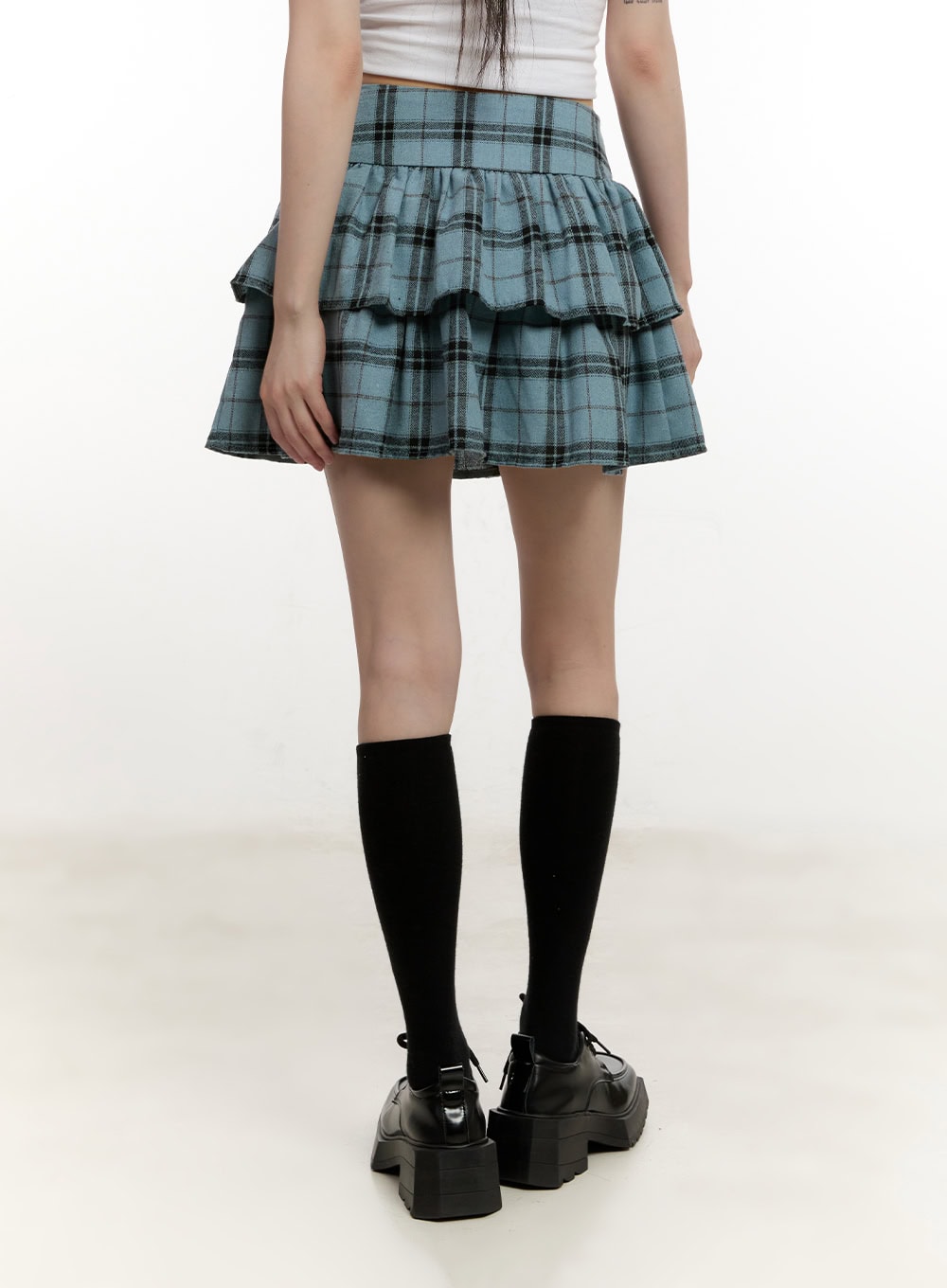ruffle-plaid-mini-skirt-cm514