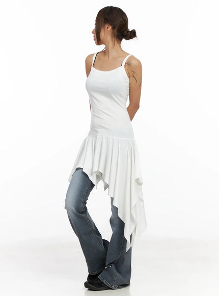 asymmetric-ruffled-edge-sleeveless-mini-dress-cf513