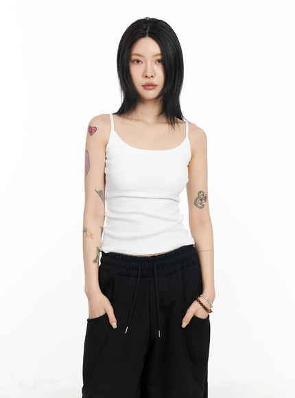 ribbed-sleeveless-tank-top-cf526 / White
