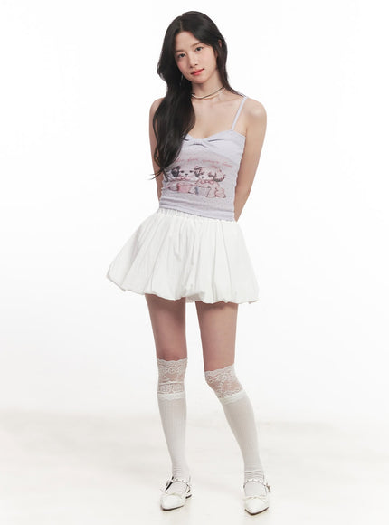 Ribbon Graphic Cropped Cami CA510