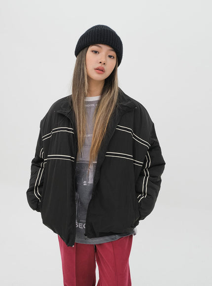 Puffer Jacket with Line Detail