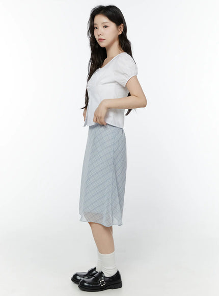 puff-sleeve-shirred-button-blouse-iy507