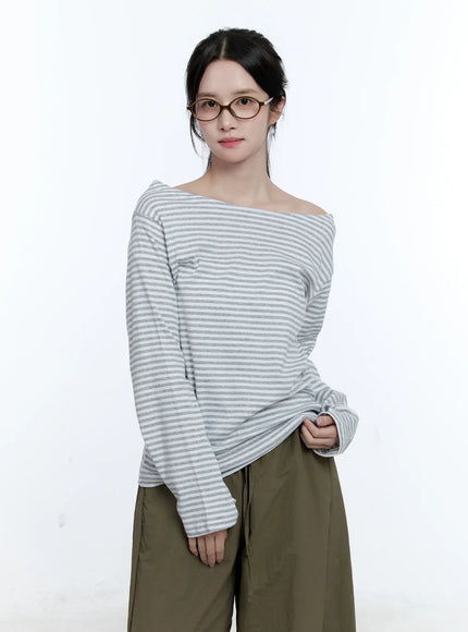 Wide Boat Neck Loose-Fit Top CG513