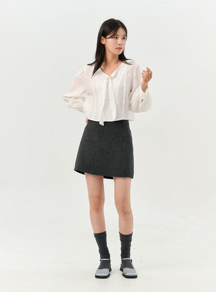 buttoned-tie-collared-blouse-oo327