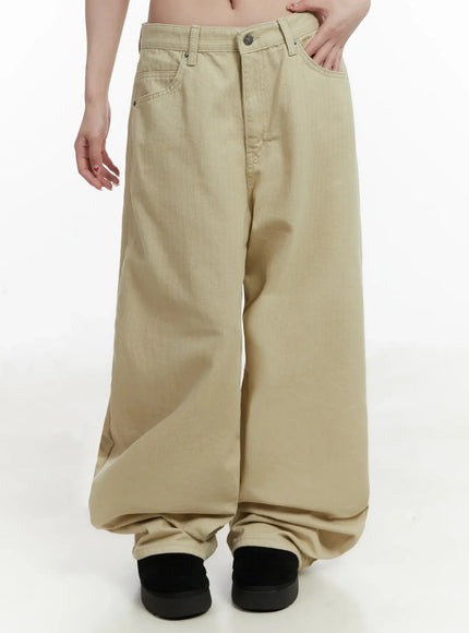 wide-herringbone-fleece-lined-pants-ij521