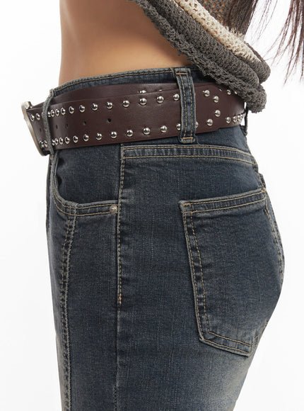 Twin Stud Faux-Leather Belt IY502