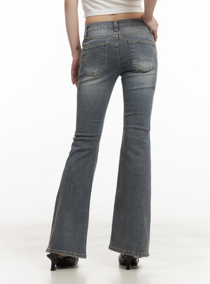 Rachel Washed Bootcut Jeans with Hip Pads CF518