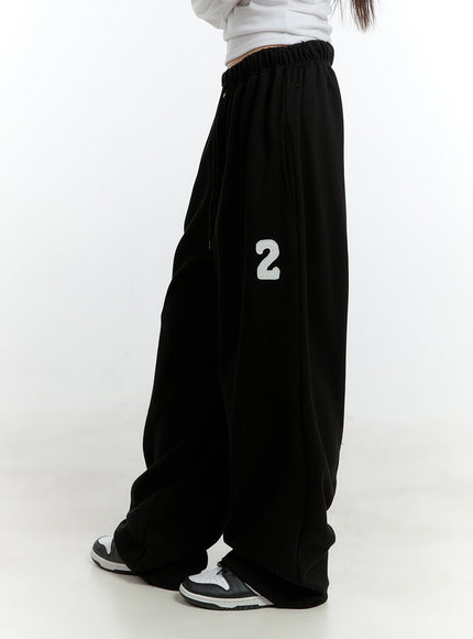 Cozy Embroidered Wide-Leg Sweatpants CF506