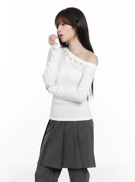 One-Shoulder Long Sleeve Top CF523