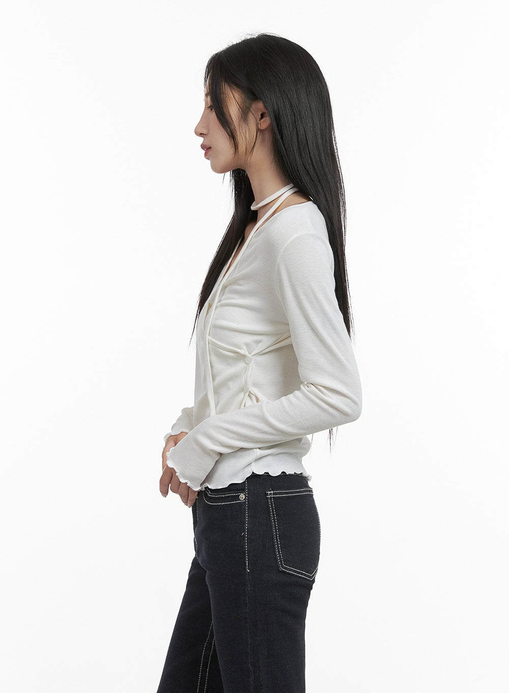 elegant-buttoned-wrap-long-sleeve-top-cs430