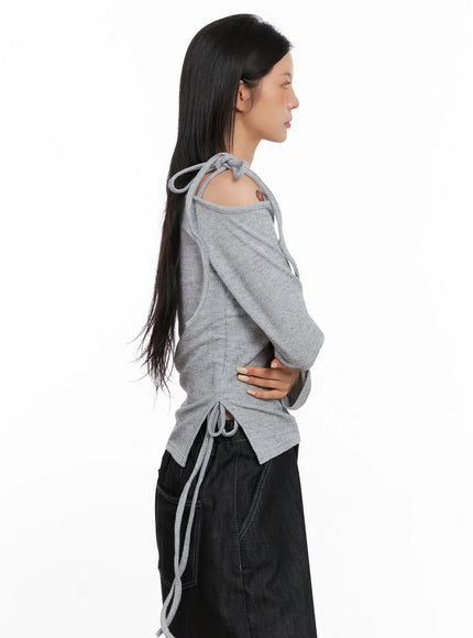 Asymmetric String Tie Top IS515