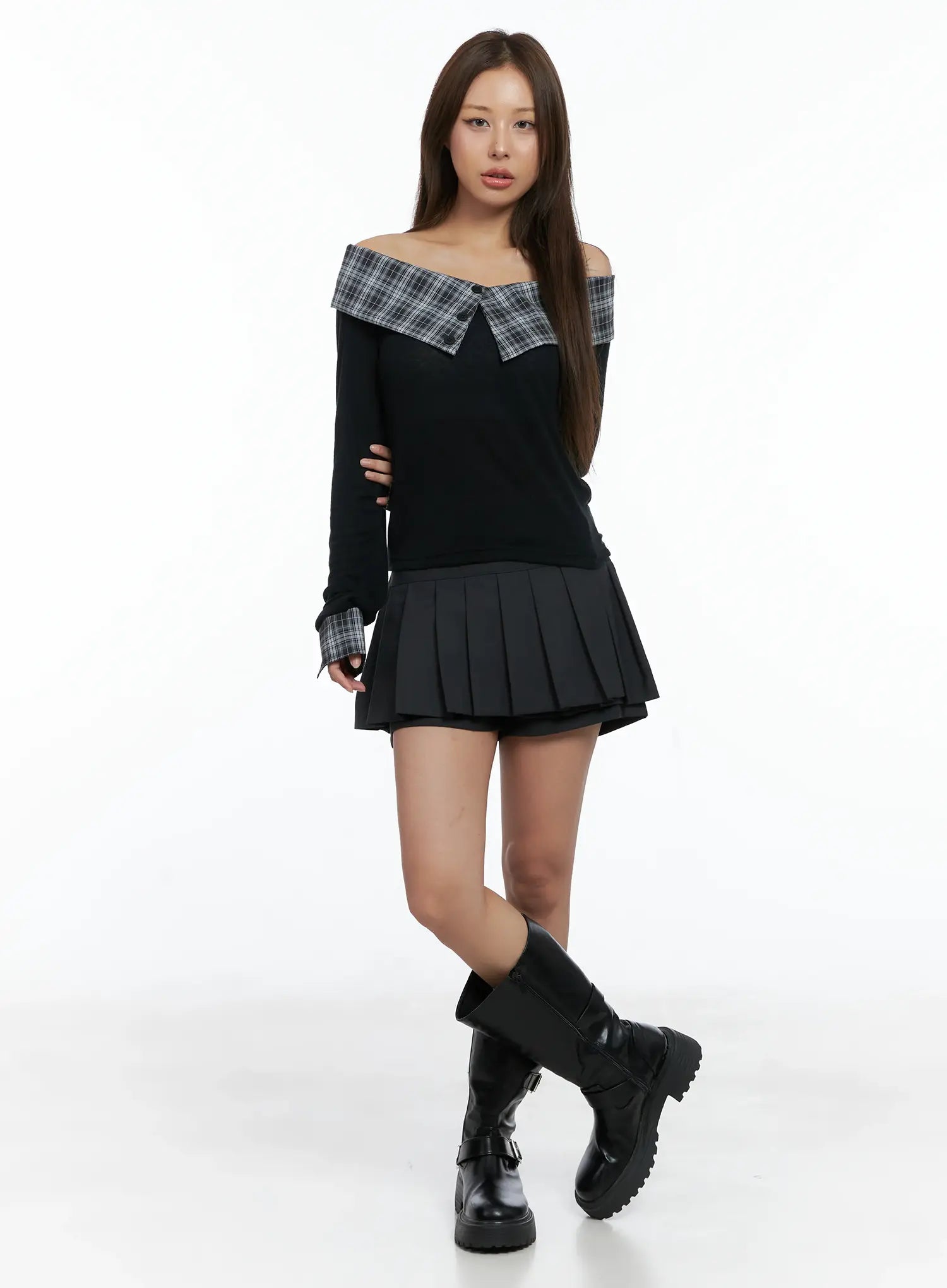 trendy-pleated-mini-skirt-cs504