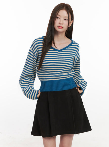 stripe-oversized-v-neck-sweater-if505