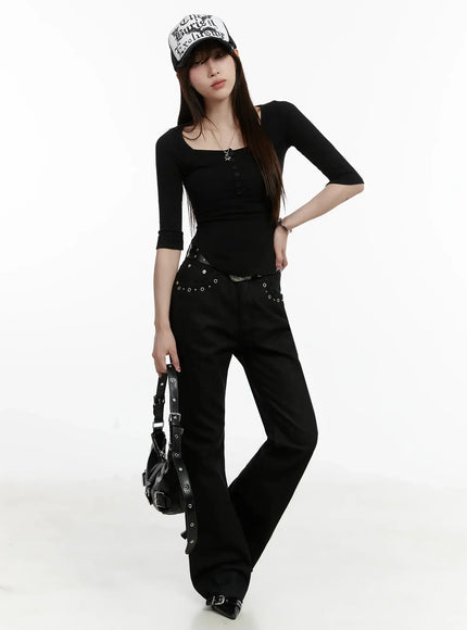 half-sleeve-square-neck-ribbed-top-ij516