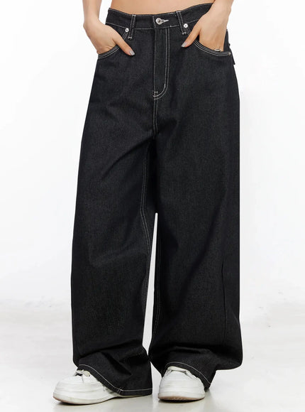 Arlet Wide-Leg Black Jeans CA513