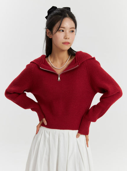 long-sleeve-solid-zipper-pocket-knit-hoodie-od320