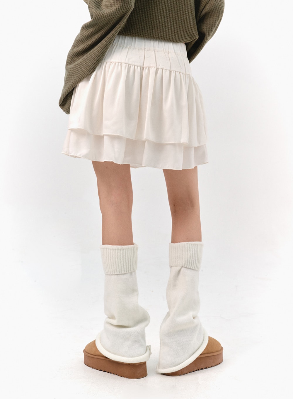 tiered-elastic-band-mini-skirt-is322