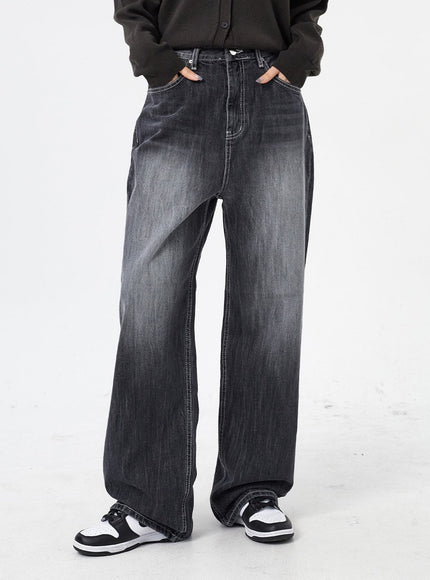 Wide Leg Black Jeans CM315