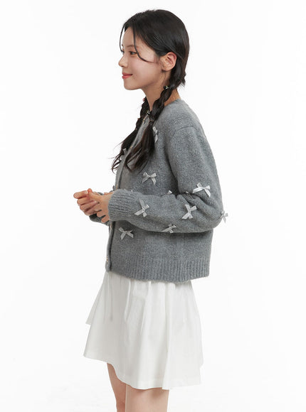 Balletcore Ribbon Button Up Sweater OJ418