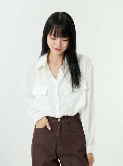 Washed Dark Brown Straight Fit Pants OG24